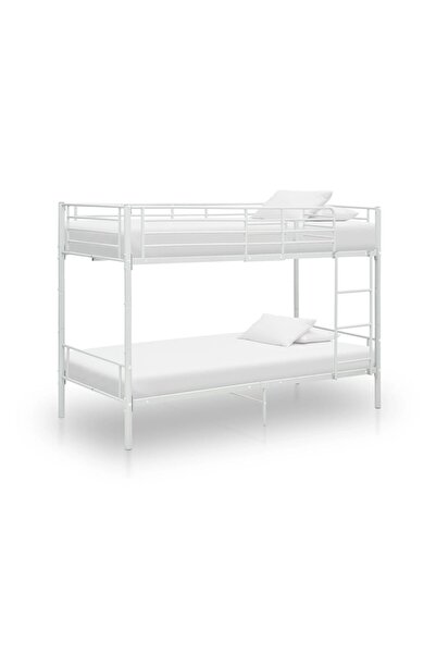 vidaxl Bunk Bed without Mattress White Metal 90x200cm