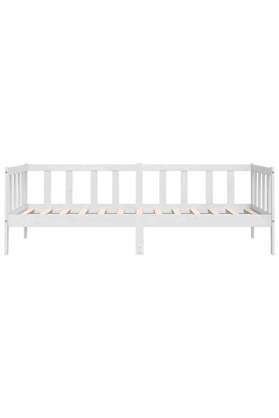 vidaxl Day Bed without Mattress White Solid Wood Pine 90x200cm