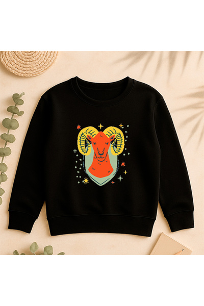 SVART WEAR Sweatshirt Casual Front Side Printed 100% Cotton Fancy Crew Neck Oversize