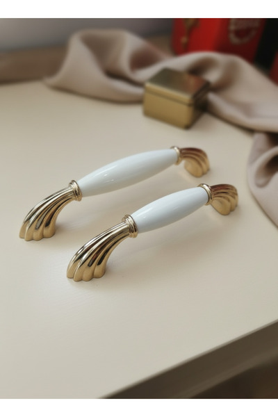 Karan Porselen Porselen 128mm-160mm Gold Krem Dolap, çekmece, vestiyer kulp