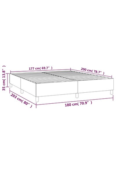 vidaxl Box Spring Bed Frame Cream 180x200 cm Super King Fabric