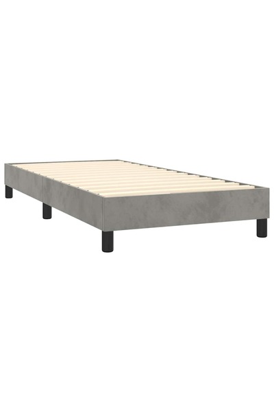 vidaxl Box Spring Bed Frame Light Grey 90x200 cm Velvet