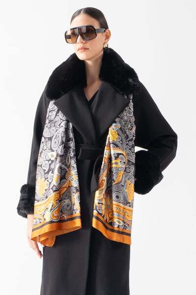 Spazio Soderbergh Desenli Şal SİYAH