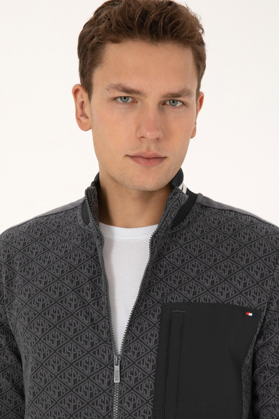 U.S. Polo Assn. Men's Gray Knitted Cardigan 50309985-Vr024