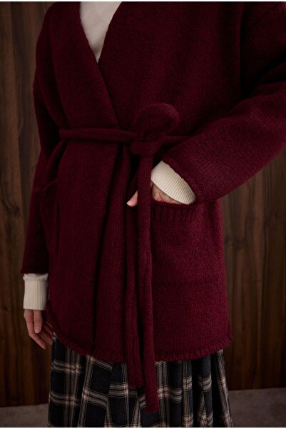 HEQA Cardigan din alpaca Burgundy