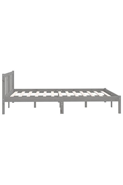 vidaxl 810084 Bed Frame without Mattress Grey Solid Wood 140x200 cm