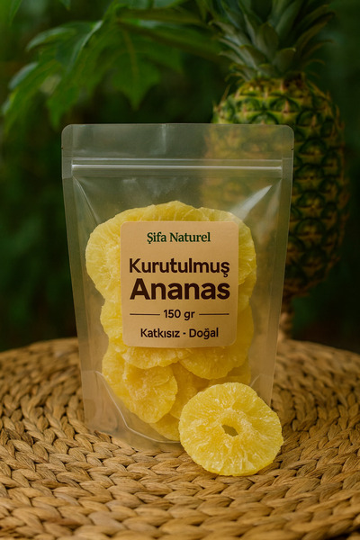 Şifa Naturel Kurutulmuş Ananas 150 gr – Doğal Tropikal Meyve Kurusu