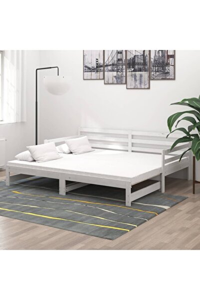vidaxl Pull-out Day Bed without Mattress White 2x(90x200)cm