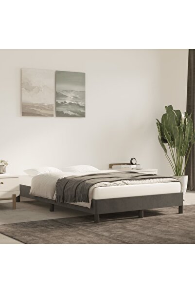 vidaxl Bed Frame without Mattress Dark Grey 120x200 cm Velvet