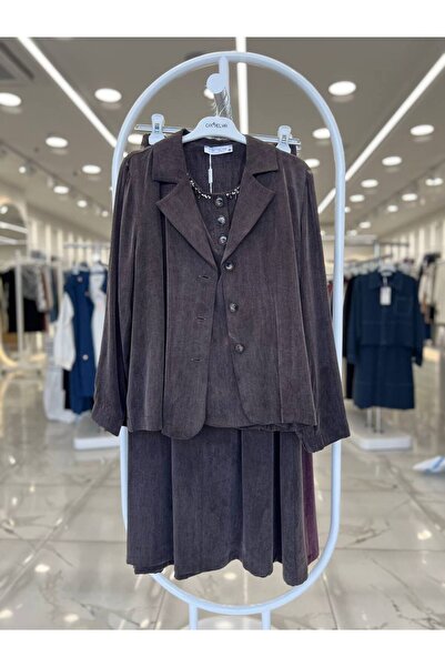 Camelya Fashion 8239 ipek kupra Etekli Takım