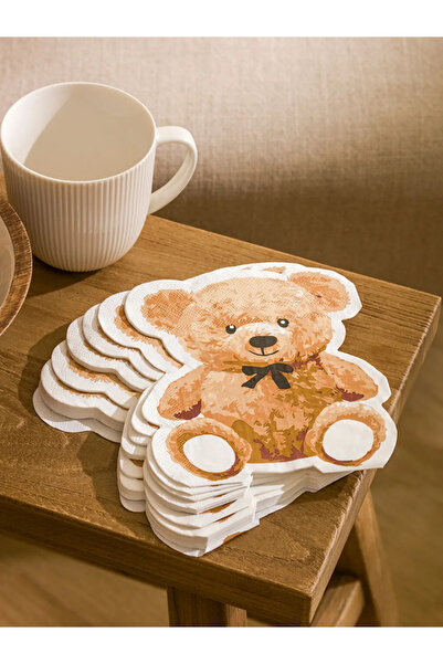 LC Waikiki Lcw Bear Teddy Printed Christmas Gift Set Blg Butik - Porcelain Coffee Cup for 2 People + Napkin