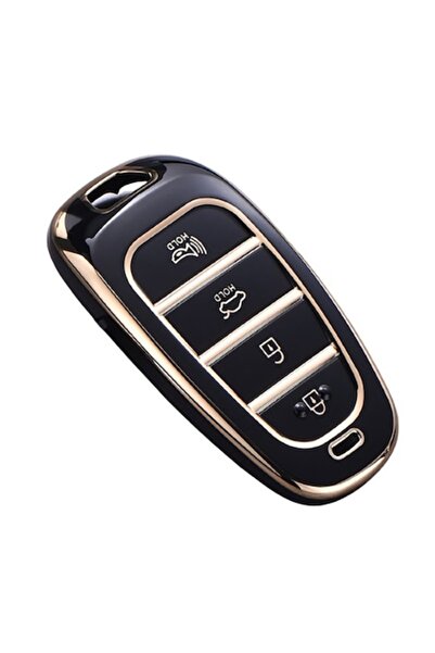 OEM Husa cheie negru Hyundai Santa Fe/Tucson 2020-2022, NEXO, NX4, Solaris, Sonata Hybrid cu 3-4 butoane