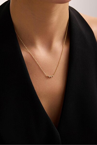 Tufanlar Kuyumculuk 14 Ayar Taşlı Tasarım Altın Kolye