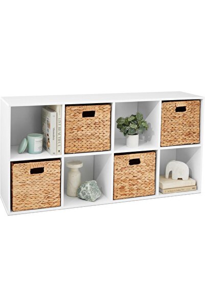 Gogoya 8-Cube Storage Organizer - 28.5 cm Shelves, Customizable Bookcase & Display Shelf (White)