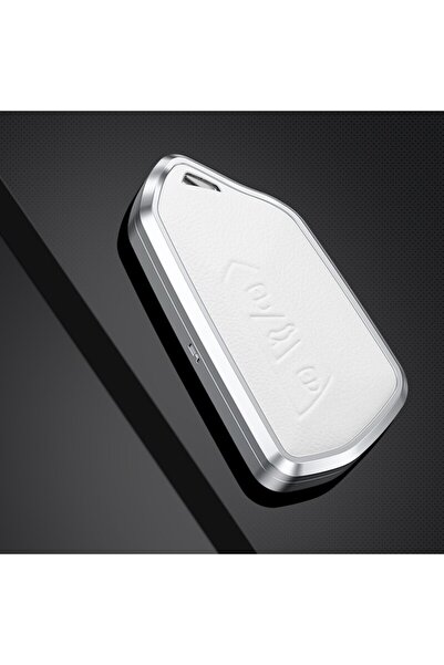 OEM White aluminum and leather key case for VW Golf 8 / Skoda Octavia A8 / SEAT Leon MK4