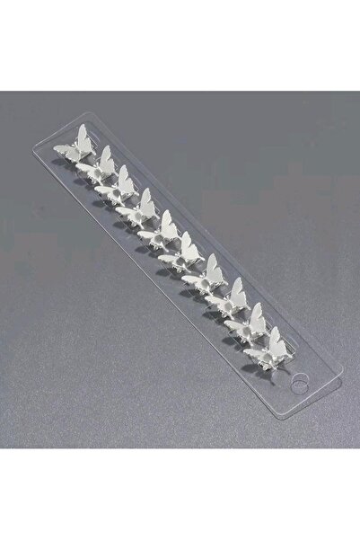 REBORN DESIGN Butterfly Model Silver Color 10Pcs Metal Charm Hair Ring