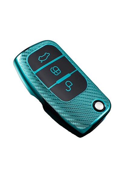 OEM Key cover for Ford Fiesta, Focus 2, Mondeo, S-Max, Galaxy, C-Max - green carbon