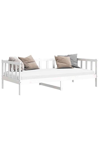 vidaxl Day Bed without Mattress White Solid Wood Pine 90x200cm
