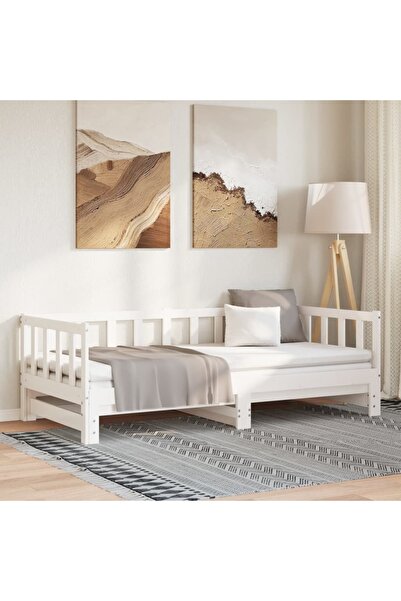 vidaxl Pull-out Day Bed without Mattress White 2x(90x200)cm