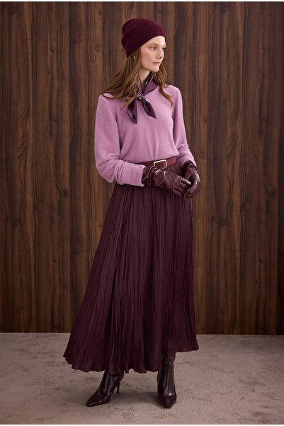 HEQA Thin Fuzzy Basic Sweater Violet