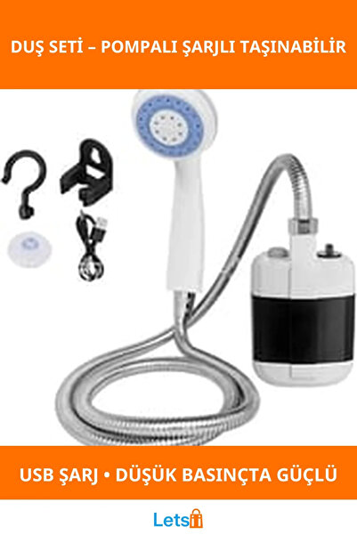 Letsii Taşınabilir USB Şarjlı Pompalı Duş Gözesi