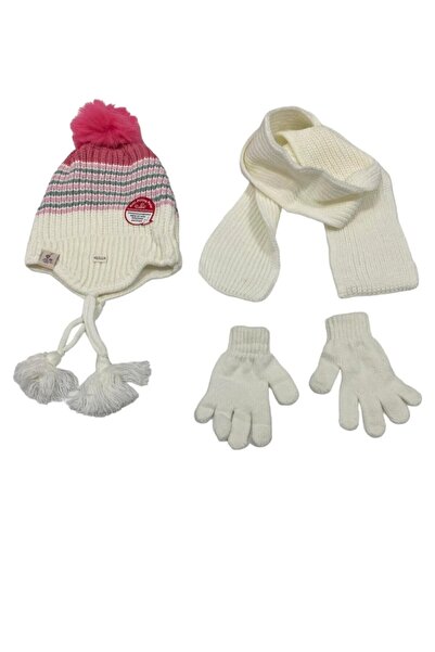 Kitti Scarf, Hat, Gloves 3-Piece Set, 1-3 Year Old Girl, with Fleece Lining Inside