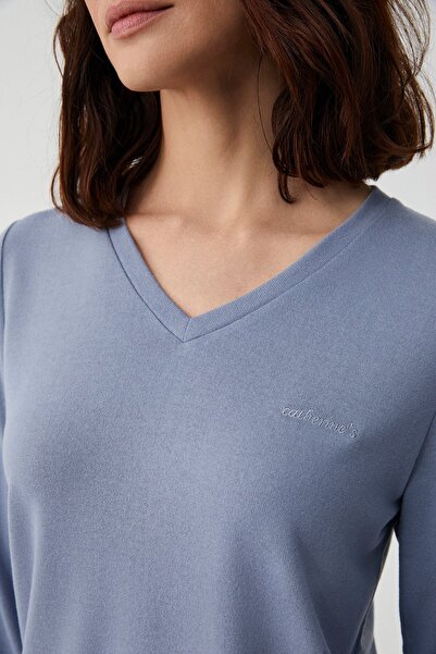 Catherine's Catherines Soft Textured V-Neck Long Sleeve Women's Pajama Set