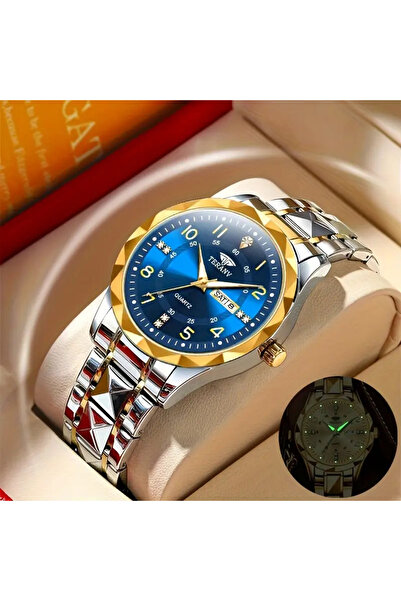 by evrenmusti Metal Watch with Dark Blue Dial