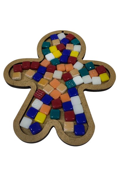 toptanetkinlikboyama Cookie Man Mosaic Kit – Wooden Mosaic Base + Mosaic Stones (Wholesale Event Product)