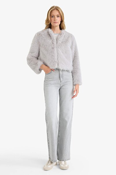 DeFacto Regular Fit Short Faux Fur Coat F2147Ax25Wn