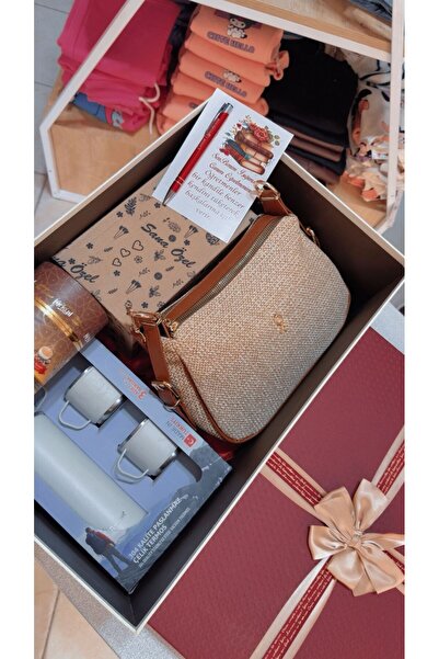 berylink Öğretmenler Günü Hediye Kutusu Kadın Öğretmen (Kadın Çanta, Termos, ...