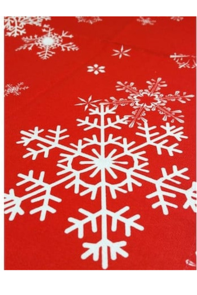 Blusmart Christmas Tablecloth – Red with Snowflakes, 125 × 150 cm