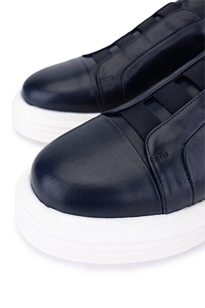Tamer Tanca Men's Genuine Leather Navy Blue Sneakers & Sports Shoes