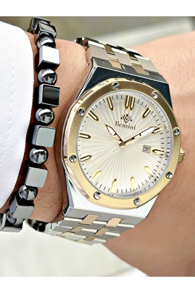 Bentini Men's Wrist Watch with Calendar – Steel Band, 3 Atm Water Resistant, ...