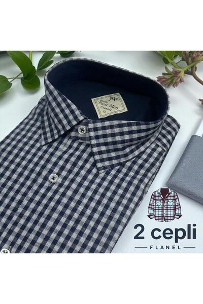 EREN STYLE Cămașă clasică din flanel de iarnă, 100% bumbac, cu mâneci lungi, ...