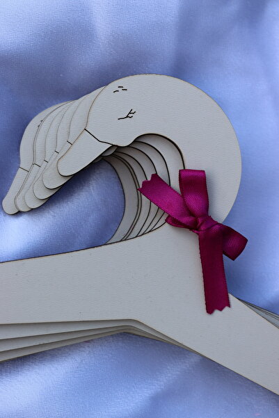 Assa Wood Wooden Cat Dog Clothes Hanger 7 Pieces Hangers (Cream Color)-Swan Model