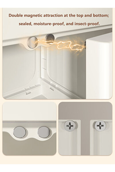 Generic 5-Layer Stackable Storage Containers With Lids and Wheels, Multi-Purpose Folding Plastic Double-Door