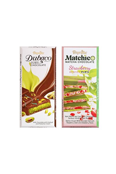 Beyoğlu Dubaco Çıtır Kadayıflı 95 gr ve Matcha Çikolata 95 gr 2 li Paket