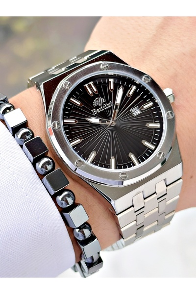 Bentini Men's Wrist Watch with Calendar – Steel Band, 3 Atm Water Resistant, ...