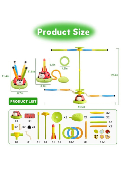 Generic 5-in-1 Music Jump and Hoop Toss Game Toy with Remote Control, Suitable as a Gift for Children