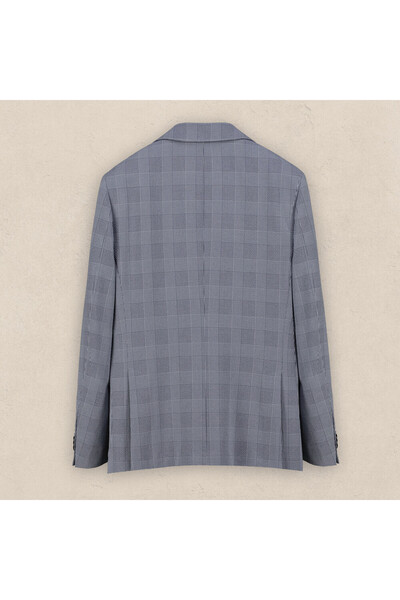 Sarar İNTERVİEW Mata Kareli Koyu Mavi Ceket