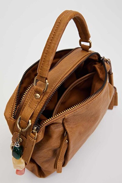 Levidor Brown Shoulder Bag with Multiple Accessory Details