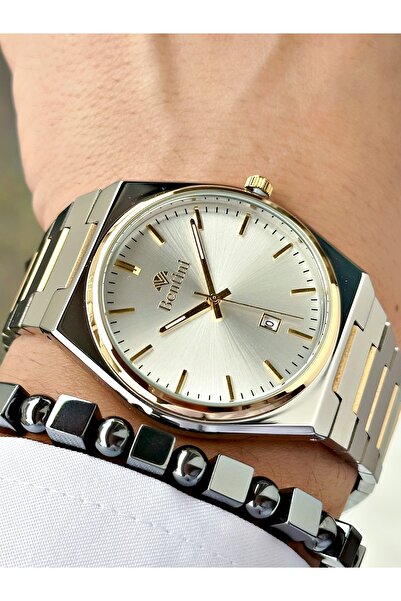 Bentini Men's Wrist Watch with Calendar – Steel Band, 3 Atm Water Resistant, 2-Year Warranty, Gift Bracelet