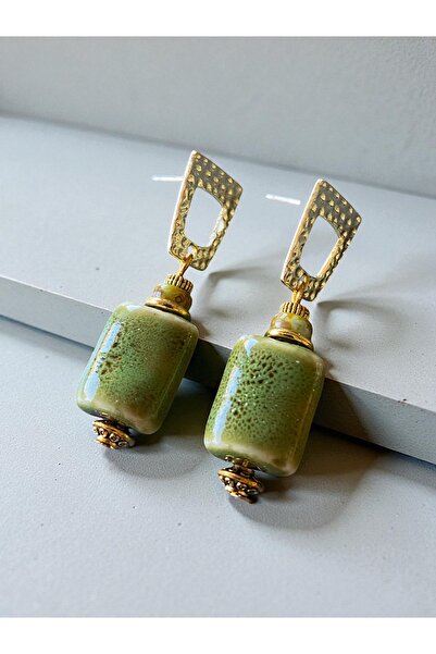 dela otantik Handmade Ceramic Dangle Earrings – Bohemian Authentic Ethnic Design Bijouterie Jewelry - Ceramic Earrings