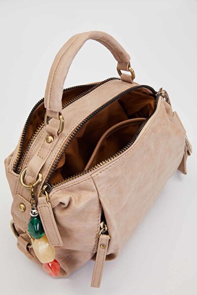 Levidor Mink Shoulder Bag with Multiple Accessory Details