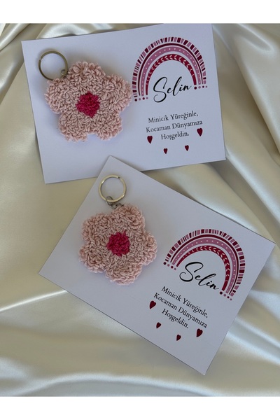 Puffybaby Yenidoğan Pembe Papatya Punch Anahtarlık - 15 Adet