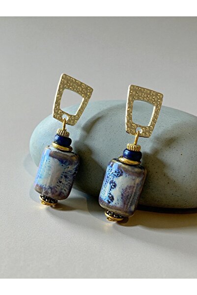 dela otantik Handmade Ceramic Dangle Earrings – Bohemian Authentic Ethnic Design Bijouterie Jewelry - Ceramic Earrings