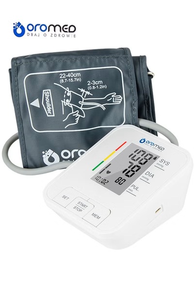 OROMED Automatic upper arm blood pressure monitor for home use; detects irregular heartbeat; accurate measurements and results.