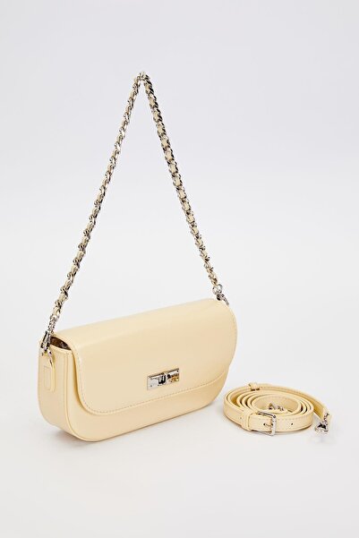 Levidor Yellow Silver Lock Detailed Shoulder Bag