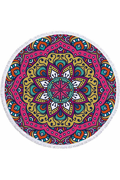 SMANIA Round Mandala Beach Towel, Design #2